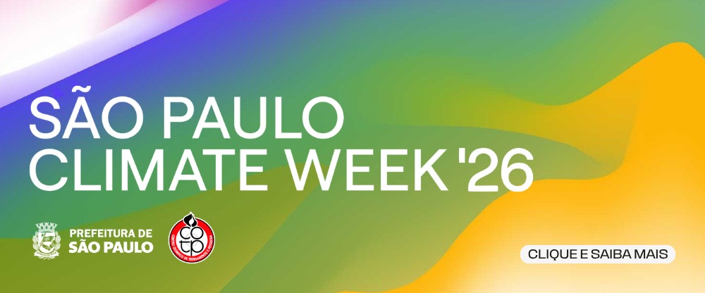 Na imagem, arte sobre SP Climate Week.